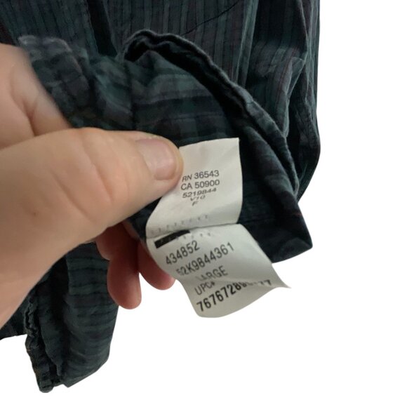 Arrow Mens Button-Down Long Sleeve Plaid Shirt L Gray 100% Cotton Preppy Dressy - Picture 6 of 10